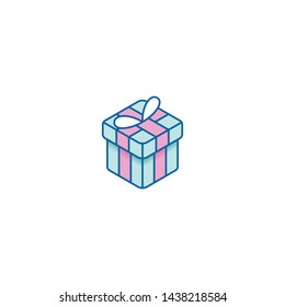 Modern Gift Icons Isometric 3d for electronic commerce store all company shopping business internet with high end look