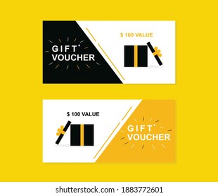 modern gift voucher illustration design