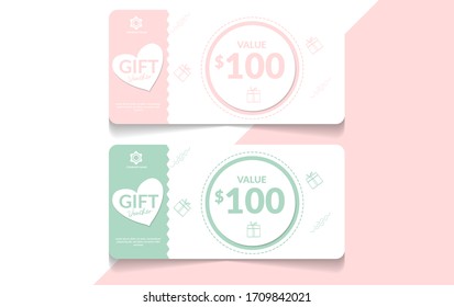 modern Gift voucher template, vector illustration