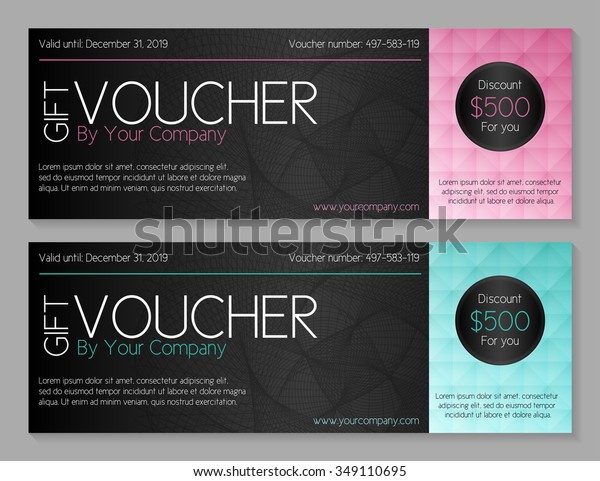 Modern Gift Voucher Watermark Pink Turquoise Stock Vector (Royalty Free ...