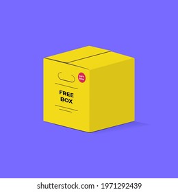 modern gift yellow box, style mockup