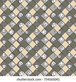 Modern gingham with diamonds and gems shaped.