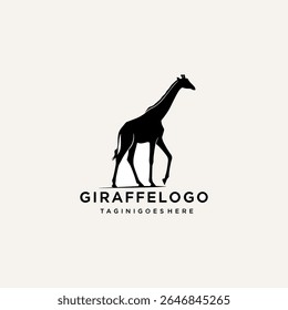 Modern giraffe logo in black silhouette