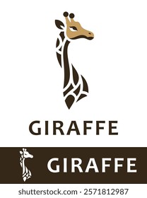 Modern giraffe logo design with elegant geometric shapes, showcasing a sophisticated and minimalist style