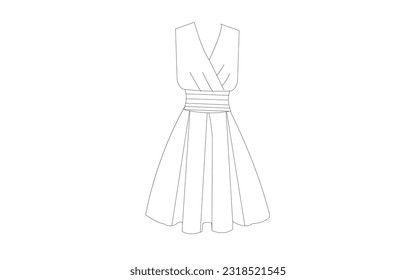 Modern girl dress flat scratch vector adobe illustrator