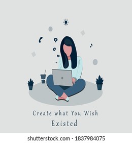 Ilustración moderna del vector plano femenino