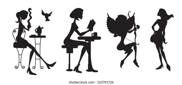 Modern Girls Silhouettes