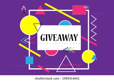 Modern giveaway social media design concept. Vector template background.