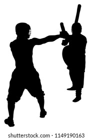Modern gladiators in protective ammunition on a white background