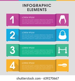 Modern glamour infographic template. infographic design with glamour icons includes woman hairstyle. can be used for presentation, diagram, annual report, web design.