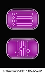 Modern Glass Buttons Equalizer PlayList. Rectangular Shape with Rounded Corners. Keypad. Push Button. Interface Icons