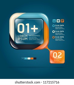 Modern glass color Design template  / can be used for infographics / numbered banners/ graphic or website layout vector