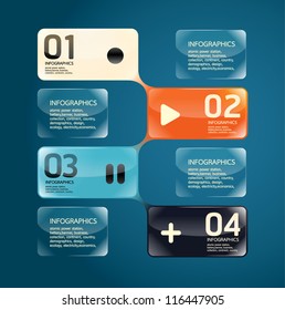 Modern glass Design soft color template  / can be used for infographics / numbered banners/ graphic or website layout vector