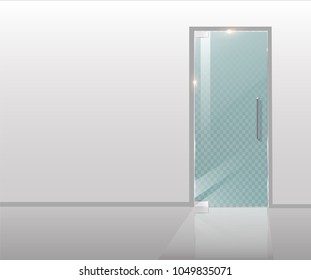 modern glass door is a tree and transparent glass for architectural projects and building drawings. EPS 10 .