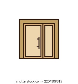 Modern Glass Door vector concept colored icon or design element
