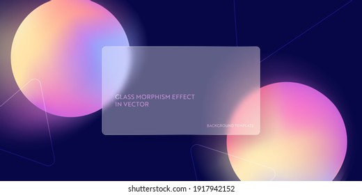 Modern glass morphism fluid gradient background. Vector template futuristic trendy design Banner, 3d Poster, minimalism neon cover, glass blur flyer, presentation. Geometric website, ui backdrop