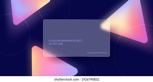 Modern Glass Morphism Fluid Gradient Background. Vector Template Futuristic Trendy Design Banner, 3d Poster, Minimalism Neon Cover, Glass Blur Flyer, Presentation. Geometric Website, Ui Backdrop