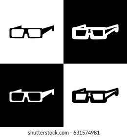 Modern glass sign. Vector. Black and white icons and line icon on chess board.