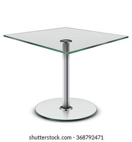 modern glass table isolated on white background
