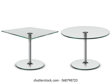 Modern Glass Table Isolated On White Background