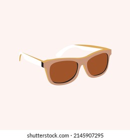 Fondo moderno de gafas. Ilustración vectorial de espectáculos elegantes en marco negro y lentes elegantes con lente. Ilustración de gafas de sol. Concepto mínimo creativo