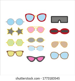 modern glasses collection. Illustrator for web and mobile design.