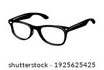 Modern glasses icon isolated on white background. Vector illustration of stylish spectacles in black frame and elegance eyeglasses with lens