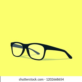 Modern glasses icon isolated on white background vector illustration of elegance spectacles in black frame, eyeglasses with lense, eyewear model