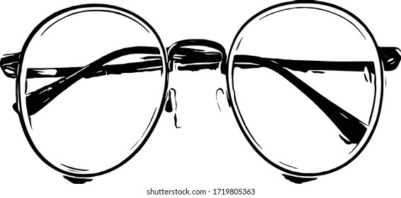 Modern glasses icon isolated on white background vector illustration of elegance spectacles in black frame, eyeglasses with lense, eyewear model