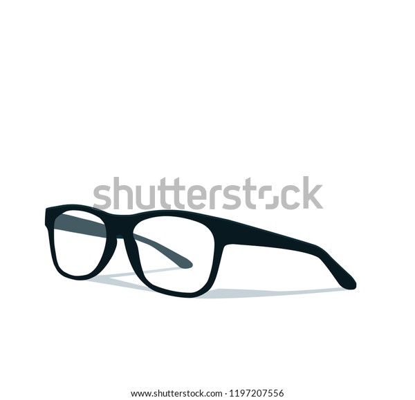 白い背景に現代の眼鏡アイコン黒いフレームに優雅な眼鏡 レンズ付き眼鏡 眼鏡モデルのベクターイラスト のベクター画像素材 ロイヤリティフリー
