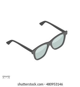 Modern glasses. Isometric vector illustration