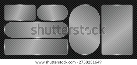 Modern Glassmorphism UI with Transparent Frames and Glossy Buttons