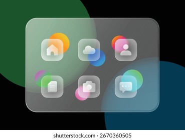 modern glassmorphism-style card UI design