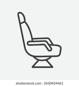 Ícone de cadeira de planador moderno em estilo de arte de linha minimalista elegante