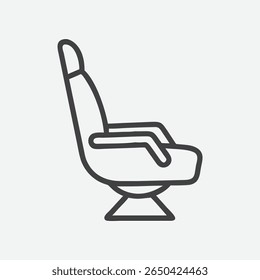 Ícone de cadeira de planador moderno em estilo de arte de linha minimalista elegante