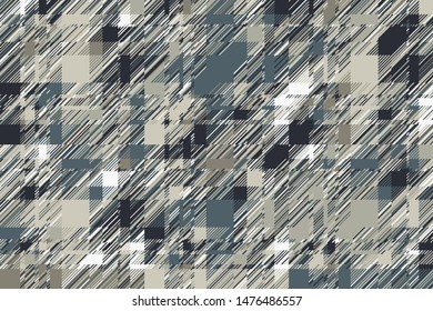 Modern glitch background. Color geometric abstract pattern vector. Damage lines glitches effect wallpaper. Grunge texture plaid.