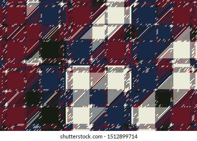 Modern glitch background. Color geometric abstract pattern vector. Damage lines glitches effect wallpaper. Grunge texture plaid.