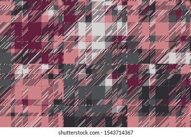 Modern glitch background. Color geometric abstract pattern vector. Damage lines glitches effect wallpaper. Grunge texture plaid.