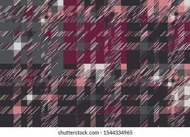 Modern glitch background. Color geometric abstract pattern vector. Damage lines glitches effect wallpaper. Grunge texture plaid.