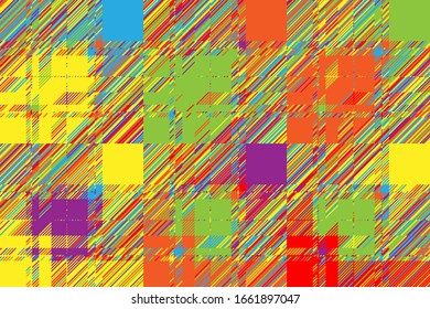 Fondo moderno de brillo. Vector de patrón abstracto geométrico de color. Luces de daños y fallos efecto papel tapiz. Grunge de textura.
