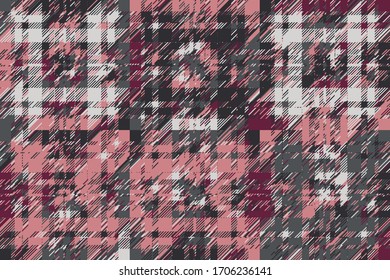 Modern glitch background. Color geometric abstract pattern vector. Damage lines glitches effect wallpaper. Grunge texture plaid.