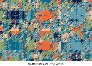Modern glitch background. Color geometric abstract pattern vector. Damage lines glitches effect wallpaper. Grunge texture plaid.