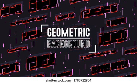 Modern glitch background. Template for your design, cover, flyer, book, brochure. Geometric pattern with distortion effect.