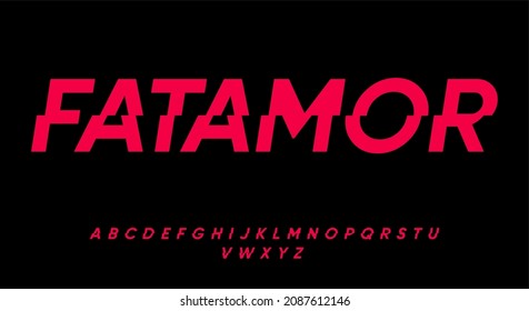 Modern Glitch display font vector