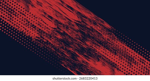 Fondo grunge distorsionado Glitch moderno. El ruido destruyó la textura. Fondo de textura grunge de gradiente de patrón de color azul de puntos de semitono rojo. Eps 10