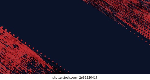 Moderne Glitch verzerrt brüchigen Hintergrund. Lärm zerstörte Textur. Rote Rasterpunkte blaue Farbe Muster Farbverlauf farbige Textur Hintergrund.Eps 10