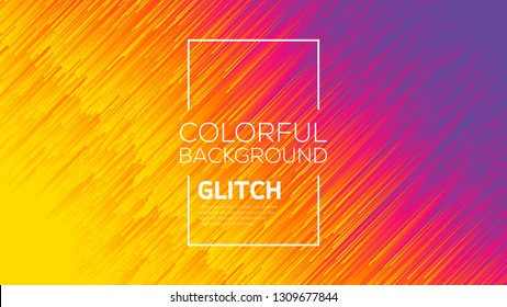 Modern glitch effect. Digital vector minimalistic style. Vivid color striped abstract background. Template for your design, cover, flyer, book, brochure. Dynamic flow lines conceptual illustration.