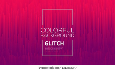 Modern glitch effect. Digital vector minimalistic style. Vivid color striped abstract background. Template for your design, cover, flyer, book, brochure. Dynamic flow lines conceptual illustration.
