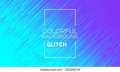 Modern glitch effect. Digital vector minimalistic style. Vivid color striped abstract background.