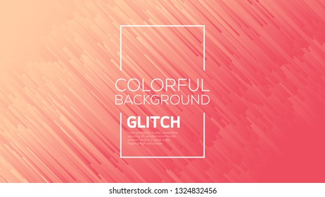 Modern glitch effect. Digital vector minimalistic style. Vivid color striped abstract background. Template for your design, cover, flyer, book, brochure.
